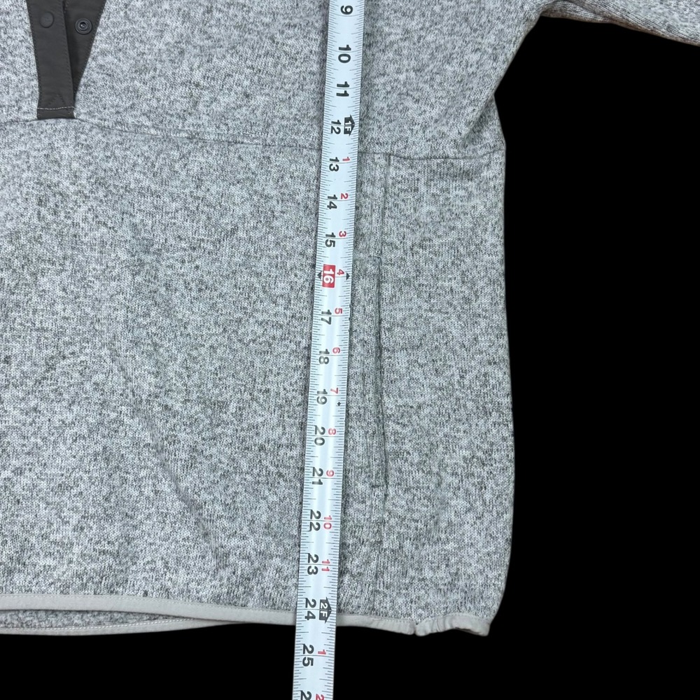 L.L. Bean Gray 100% Polyester 1/4 Snap Hoodie Sweatshirt Women's Large - Picture 7 of 8